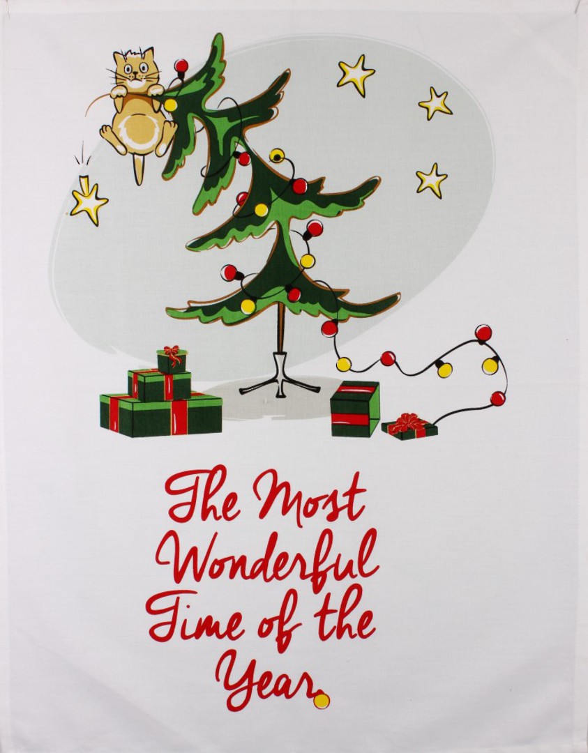 Tea towel Christmas 'The most wonderful time of the year' Code: TT-CH/WON image 0